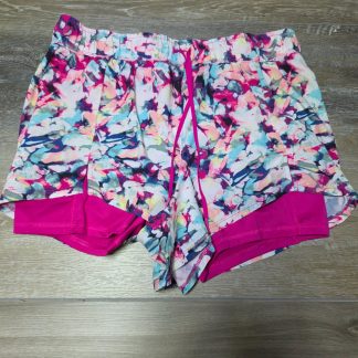 Avia 2-in-1 Athletic Shorts Girls L 12-14 Floral Multicolor