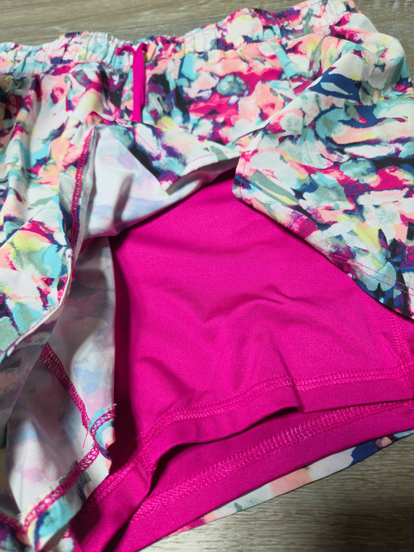 Avia 2-in-1 Athletic Shorts Girls L 12-14 Floral Multicolor - Image 2