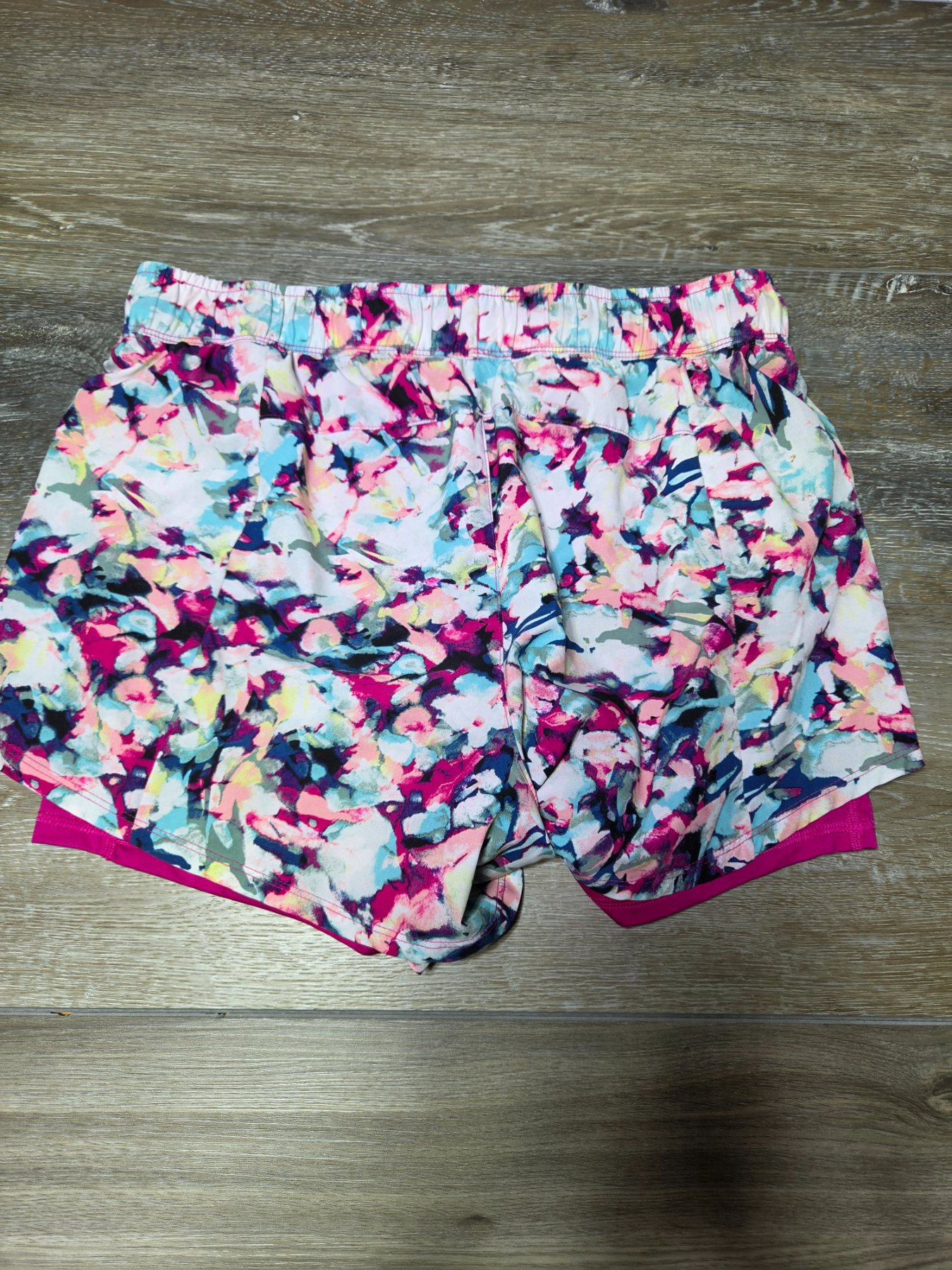 Avia 2-in-1 Athletic Shorts Girls L 12-14 Floral Multicolor - Image 4