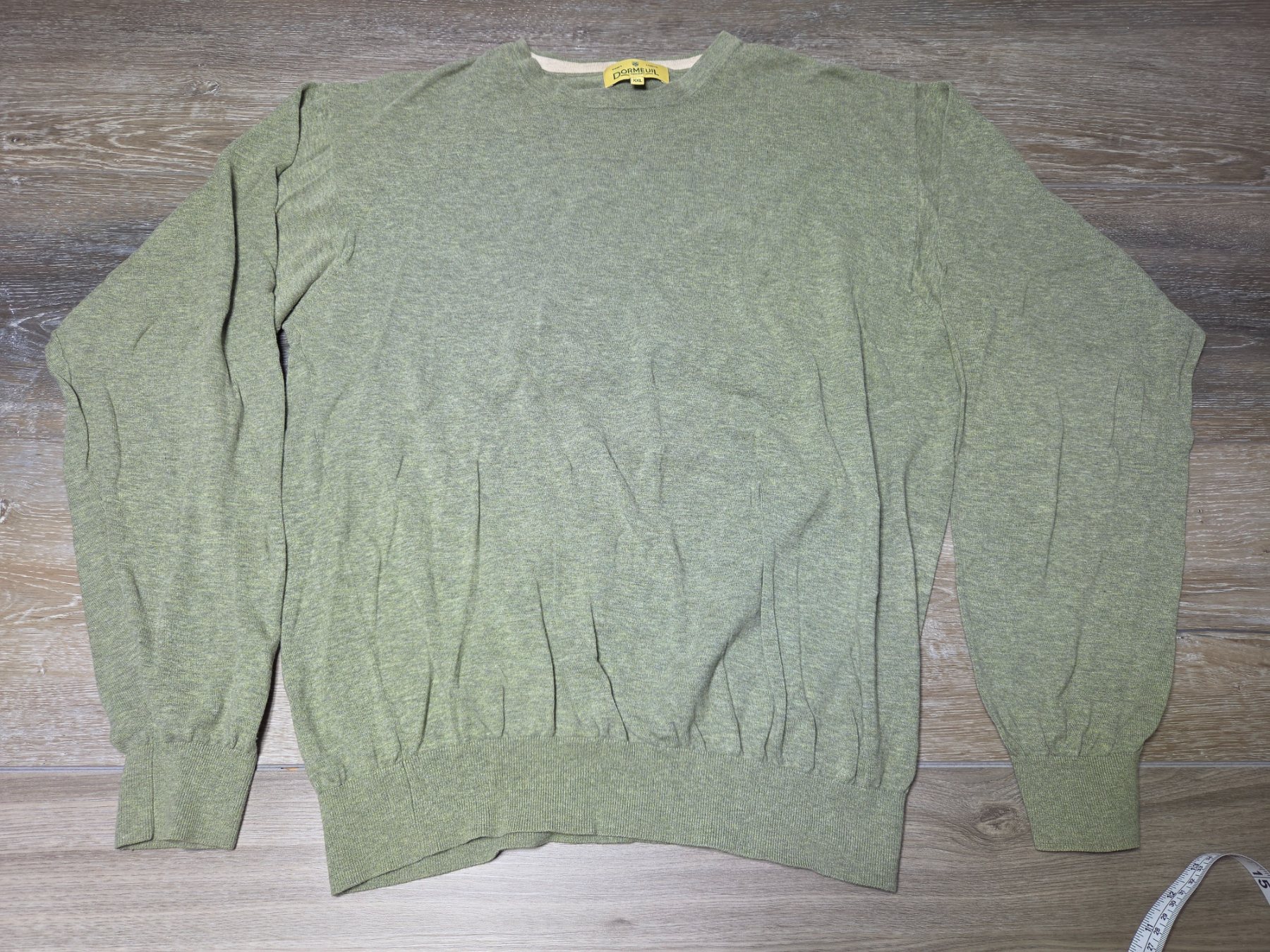 Dormeuil Paris London Men's Cotton Crewneck Pullover Sweater XXL Green