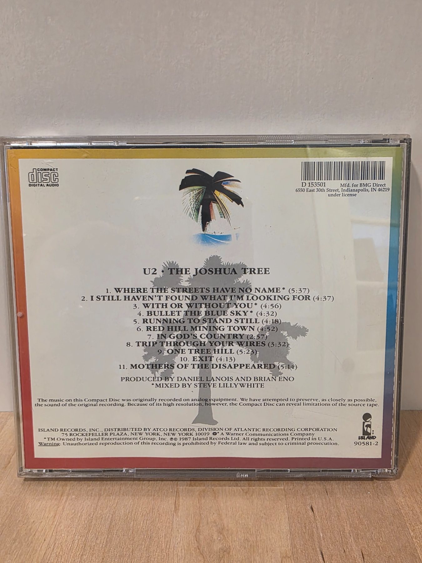 U2 The Joshua Tree CD Rock Album 1987 Island Records - Image 2