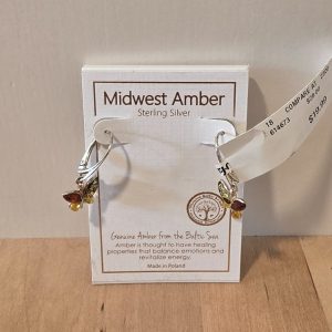 Midwest Amber Sterling Silver Genuine Baltic Amber Dangle Earrings Poland