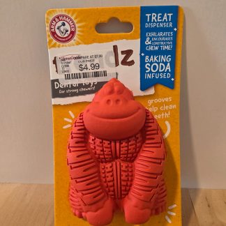 Arm & Hammer Treadz Small Gorilla Dental Dog Chew Toy Treat Dispenser