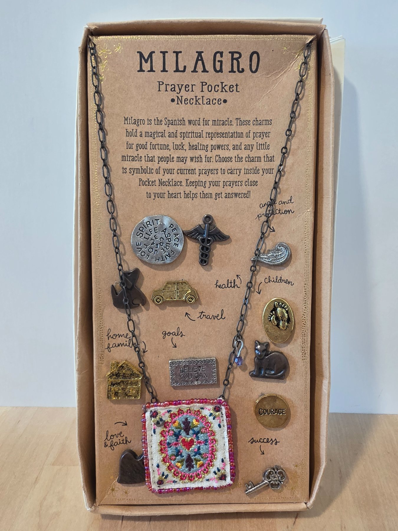 Natural Life Milagro Prayer Pocket Charm Necklace N286