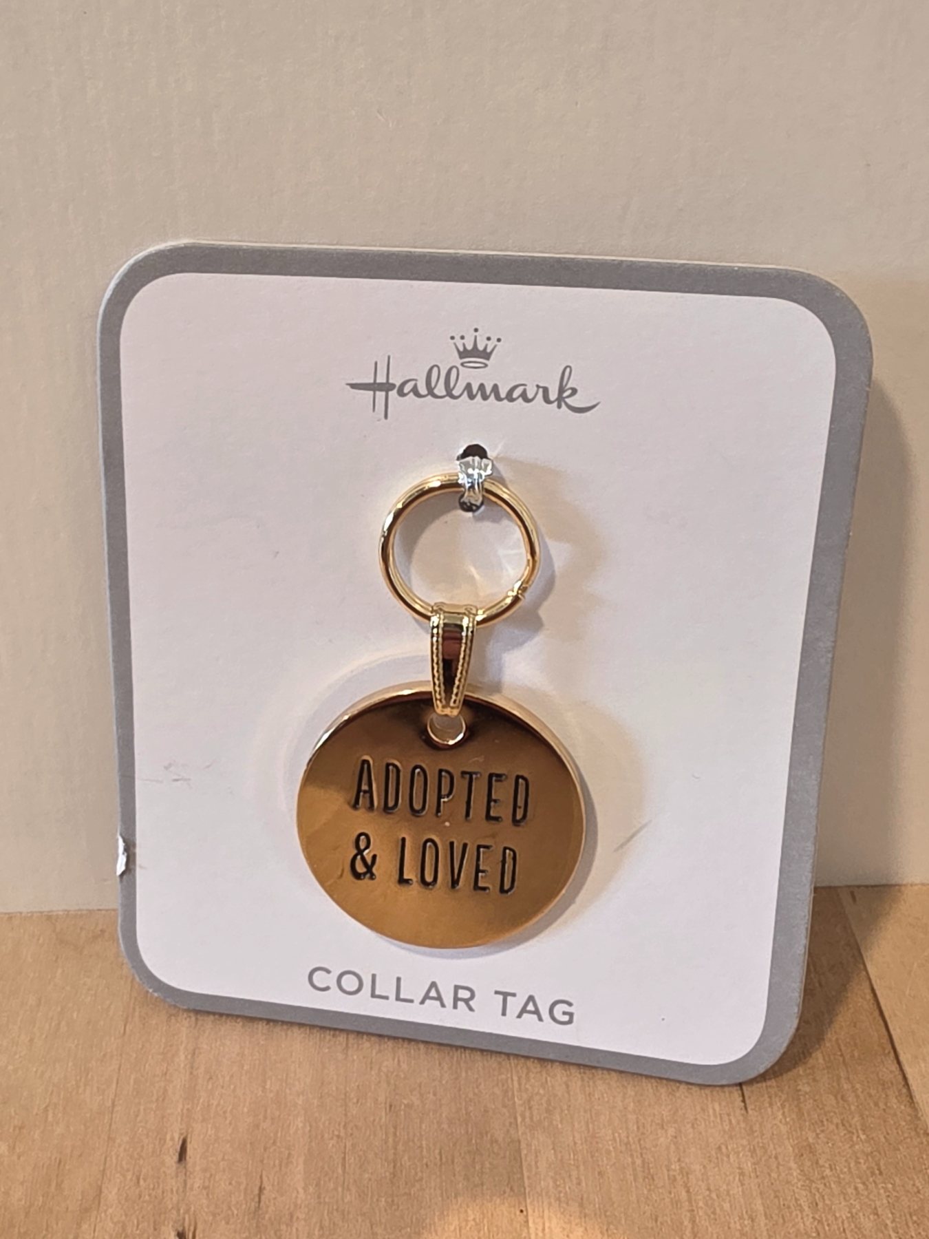 Hallmark Adopted & Loved Gold Tone Pet Collar Tag FUR1011