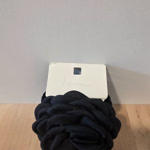 I Am Black Fabric Rose Flower Hair Claw Clip