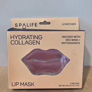 SpaLife Hydrating Collagen Lip Mask Red Wine Antioxidants 6 Patches