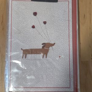 Paperchase Dachshund Heart Balloons All Occasion Greeting Cards 4 Pc