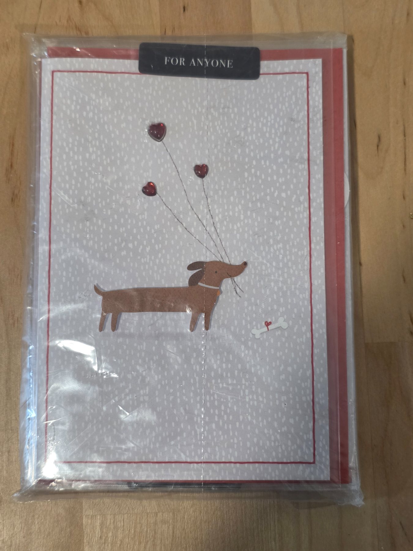Paperchase Dachshund Heart Balloons All Occasion Greeting Cards 4 Pc