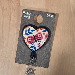 Heart Butterfly Floral Retractable Badge Reel ID Holder Alligator Clip