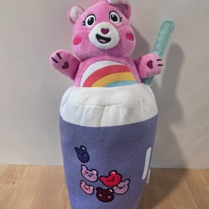 Care Bears Cheer Bear Bubble Tea Plush Pet Toy Pink Purple