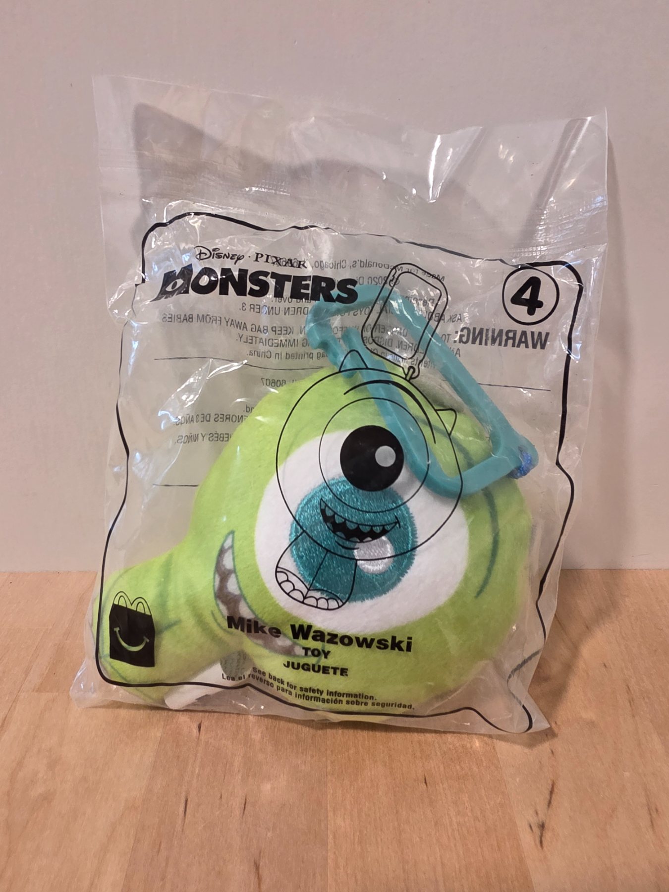 2020 McDonald's Disney Pixar Monsters Inc Mike Wazowski Plush Clip Toy #4
