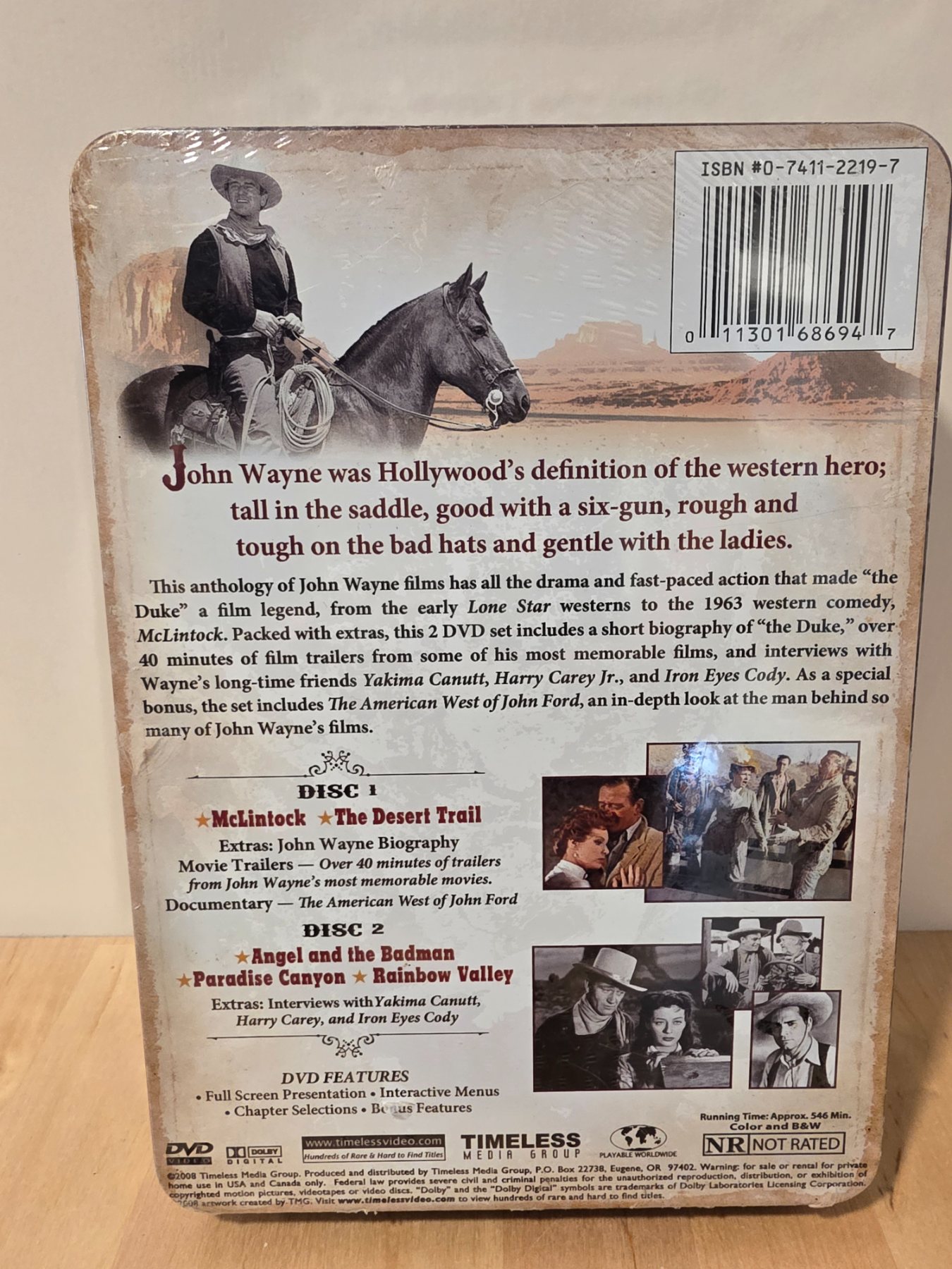 John Wayne Collection 2-Disc DVD Set Collector Tin 5 Films - Image 2