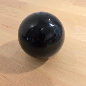 Polished Black Stone Sphere 9.7 oz Decorative Display Ball