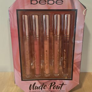 bebe Nude Pout 5pc Multi Finish Pink Nudes Lip Gloss Collection