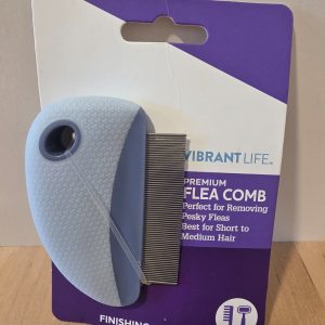 Vibrant Life Premium Flea Comb Short to Medium Hair Pet Grooming Blue