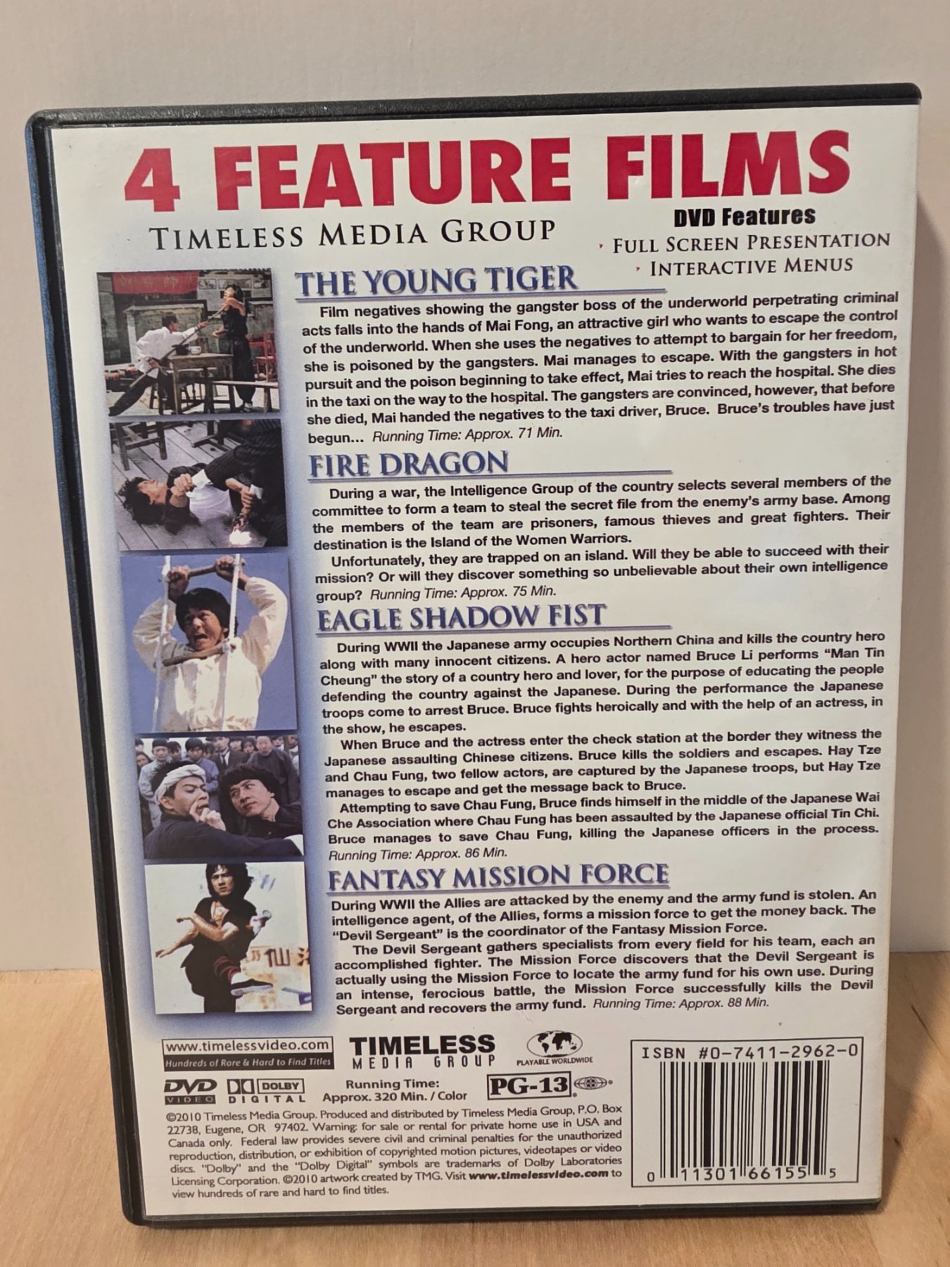 Jackie Chan The Action Pack DVD 4 Films Young Tiger Fire Dragon 2010 - Image 2