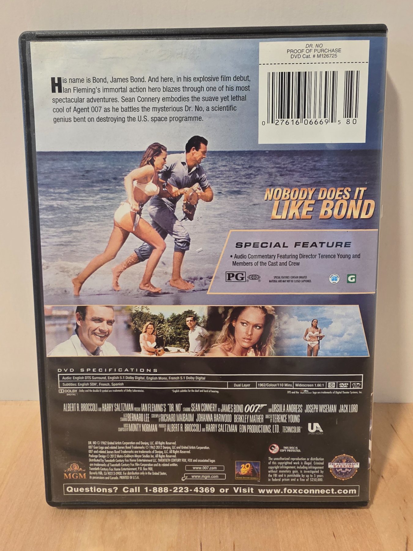 Dr. No 007 DVD Sean Connery James Bond Widescreen MGM - Image 2