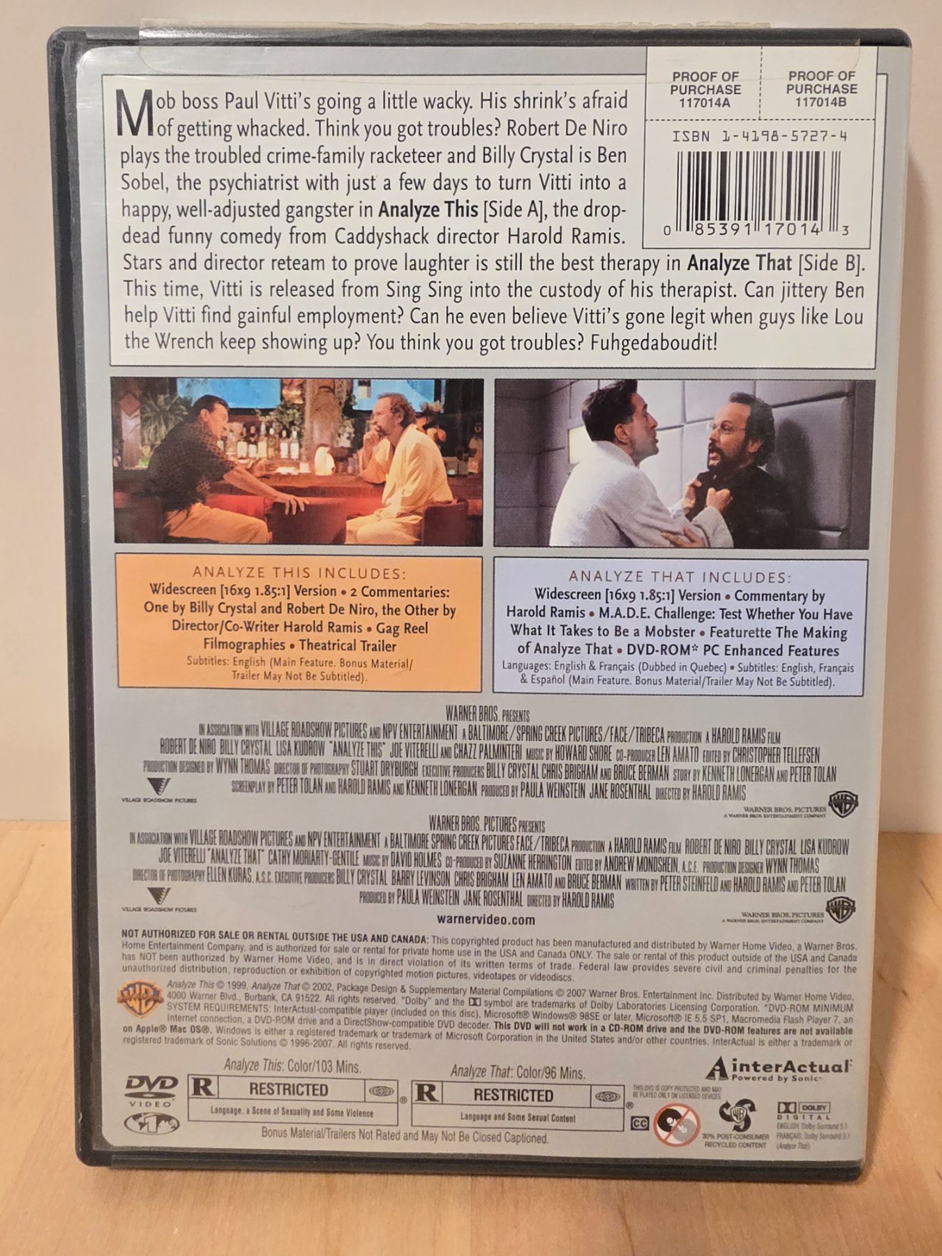 Analyze This / Analyze That Double Feature DVD Robert De Niro Billy Crystal - Image 2