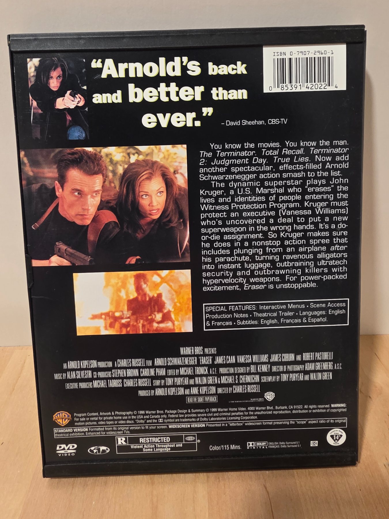 Eraser DVD 1996 Arnold Schwarzenegger Action Thriller - Image 2