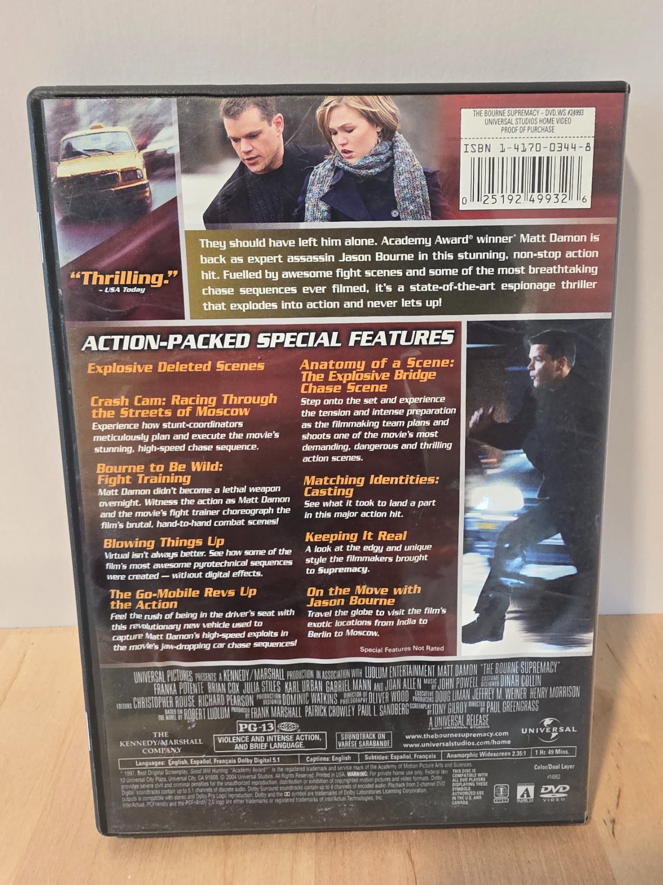 The Bourne Supremacy Widescreen DVD Matt Damon PG-13 - Image 2