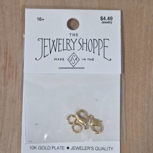 The Jewelry Shoppe 9.5mm Classic Lobster Clasps 2 Sets 10K Gold Plate