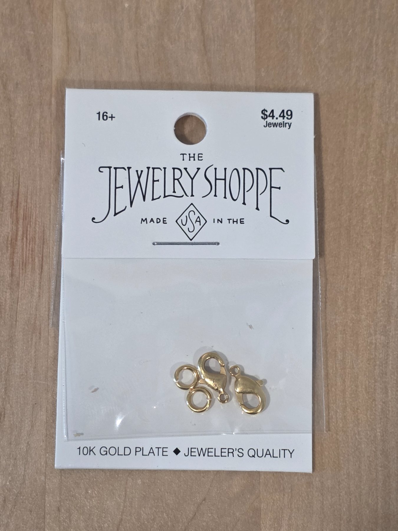 The Jewelry Shoppe 9.5mm Classic Lobster Clasps 2 Sets 10K Gold Plate
