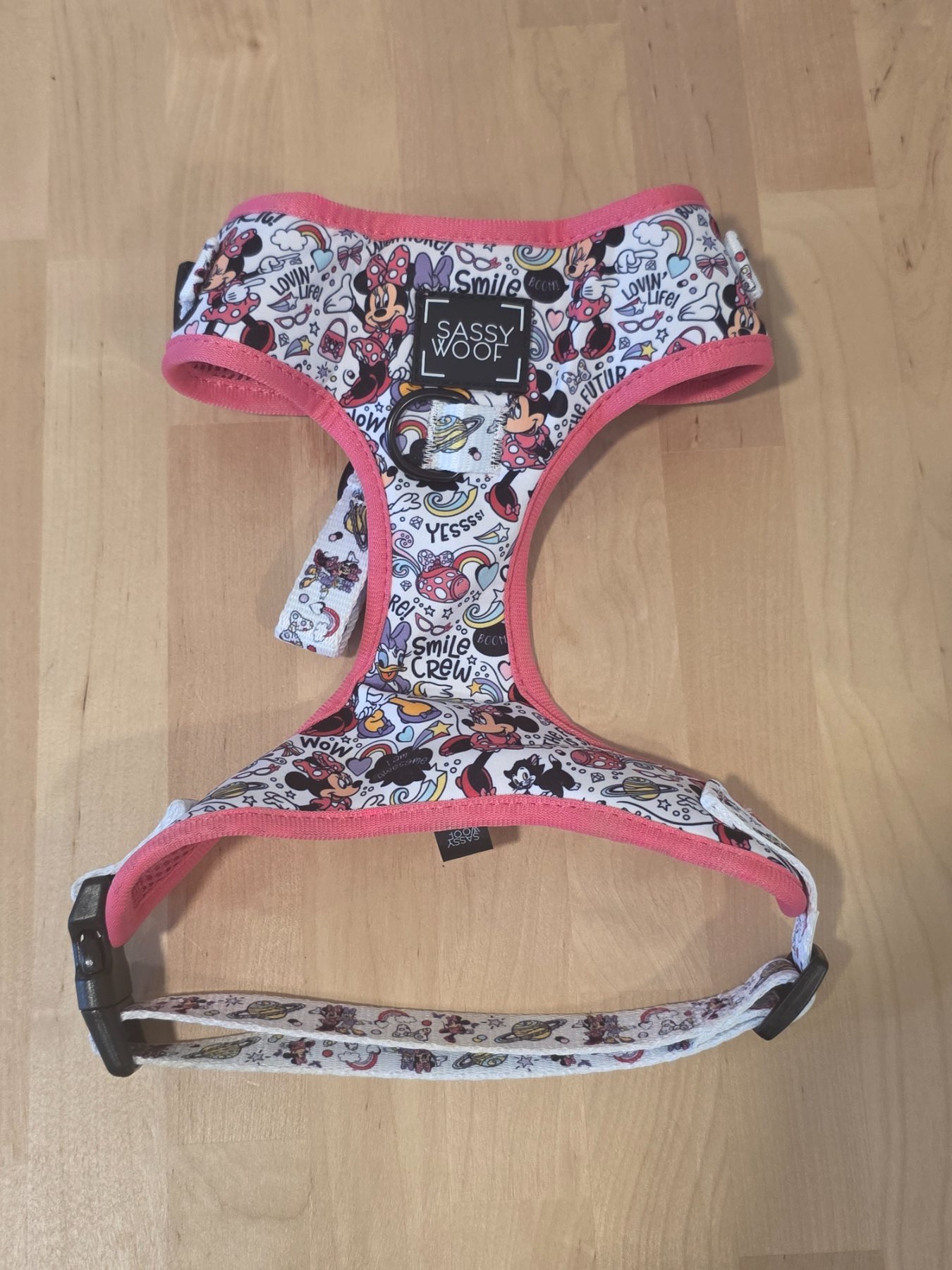 Sassy Woof Disney Minnie Mouse Adjustable Mesh Dog Harness Size M Pink