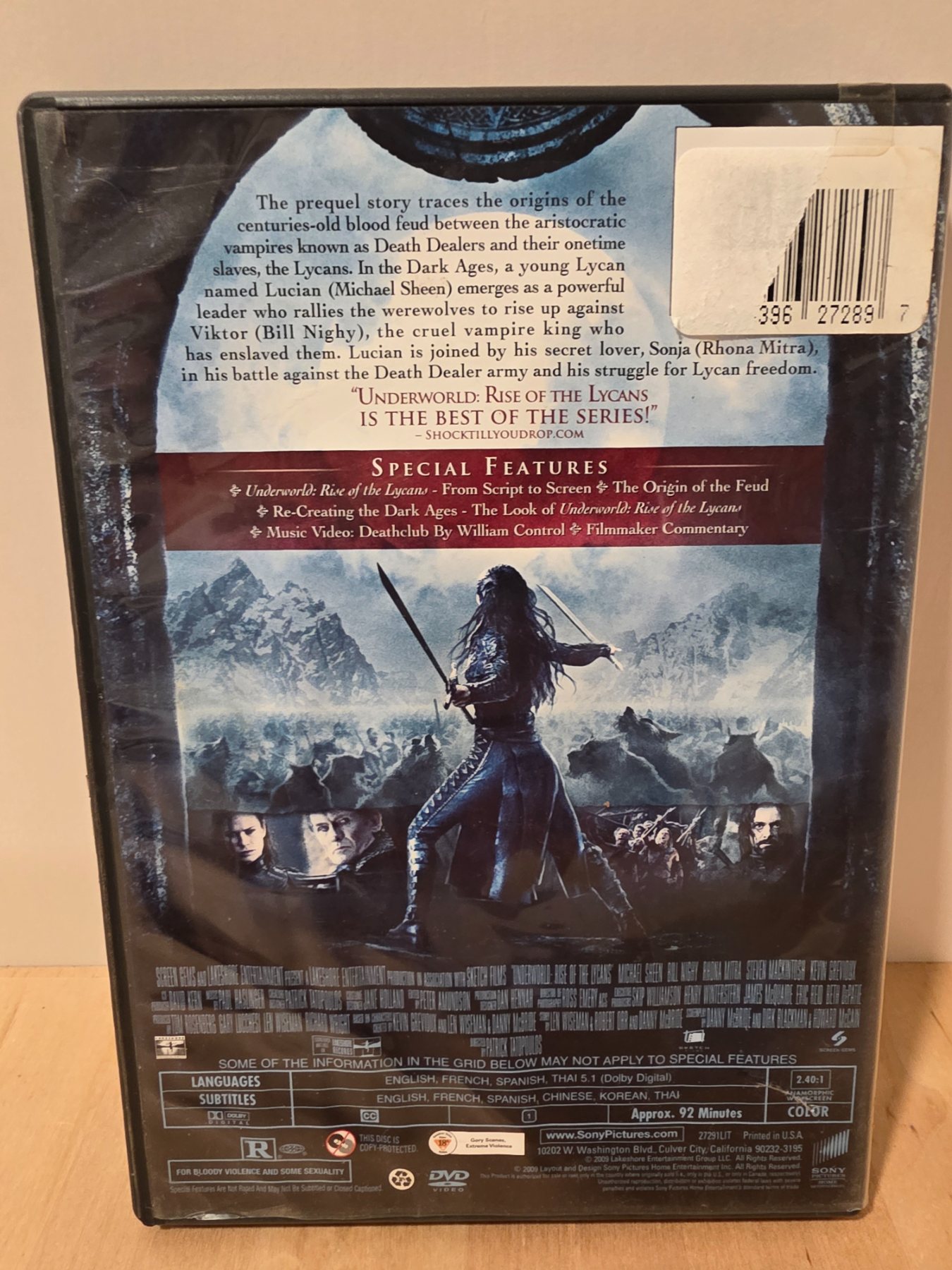 Underworld: Rise of the Lycans DVD 2009 Widescreen Michael Sheen - Image 2