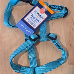 Top Paw Adjustable Dog Harness Medium Aqua Blue Neck 16-26 Girth 20-30