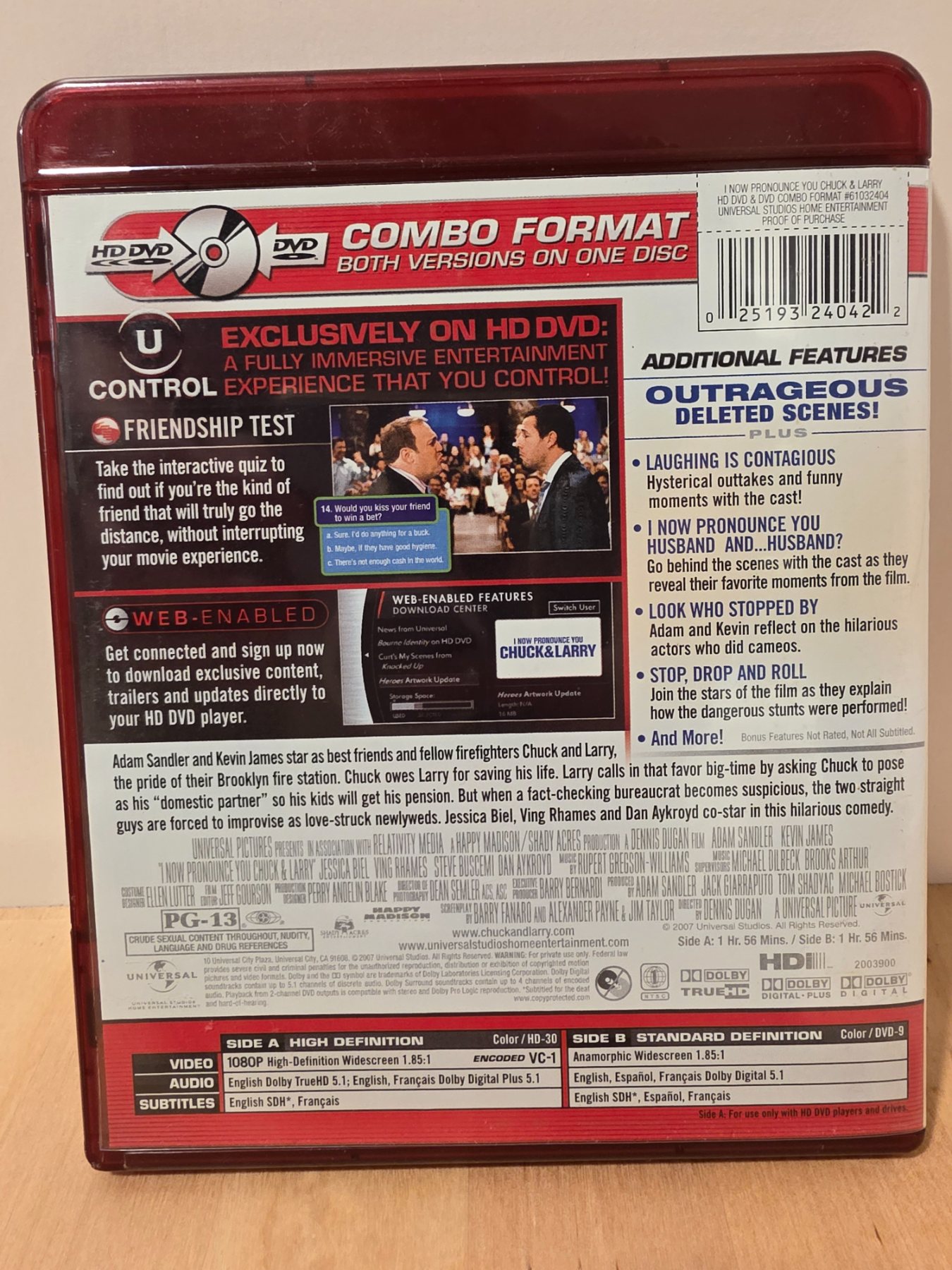 I Now Pronounce You Chuck & Larry HD DVD/DVD Combo 2007 Adam Sandler - Image 2