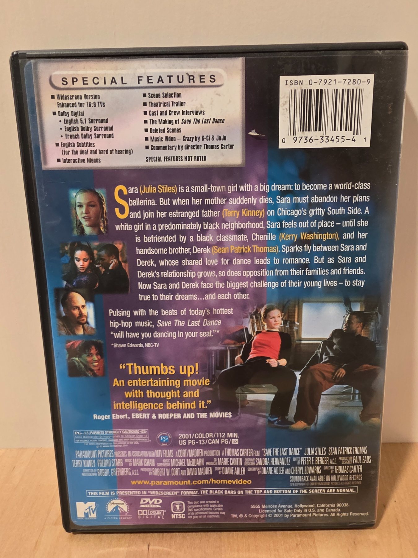Save the Last Dance DVD 2001 Widescreen Julia Stiles Sean Patrick Thomas - Image 2
