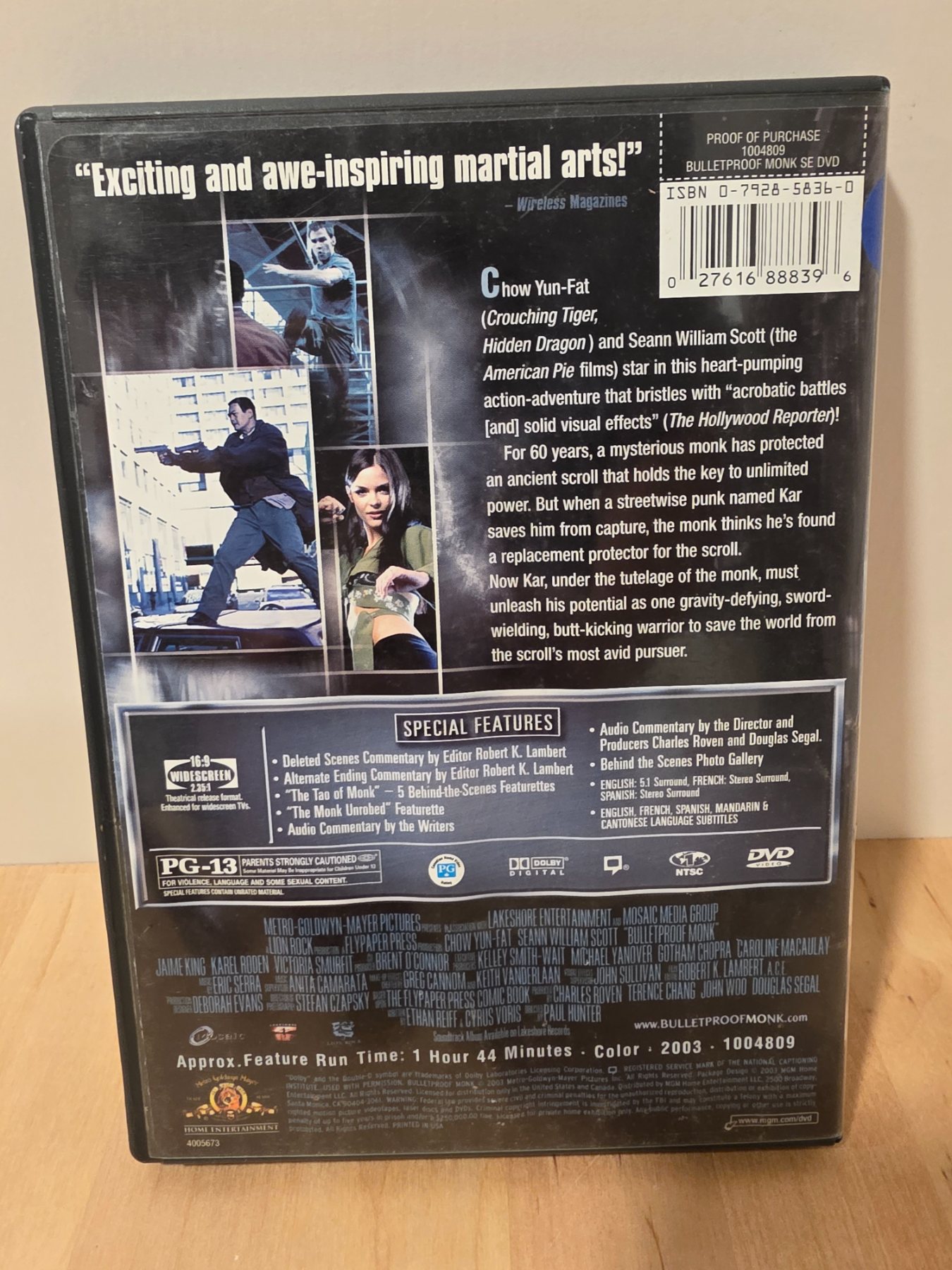 Bulletproof Monk Special Edition DVD 2003 Chow Yun-Fat Seann William Scott - Image 2