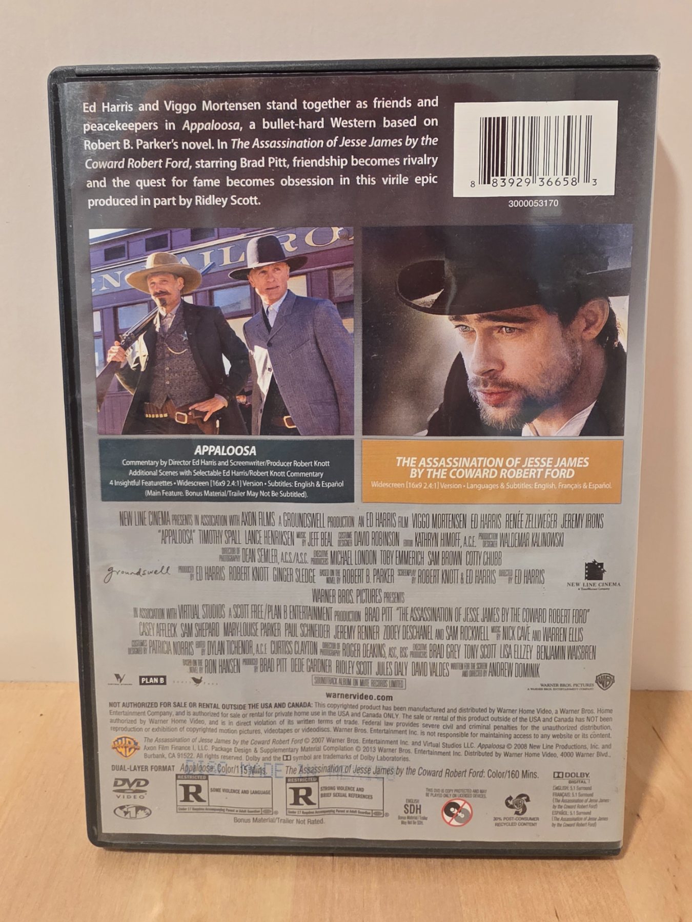 Appaloosa & The Assassination of Jesse James Double Feature 2 DVD Set - Image 2
