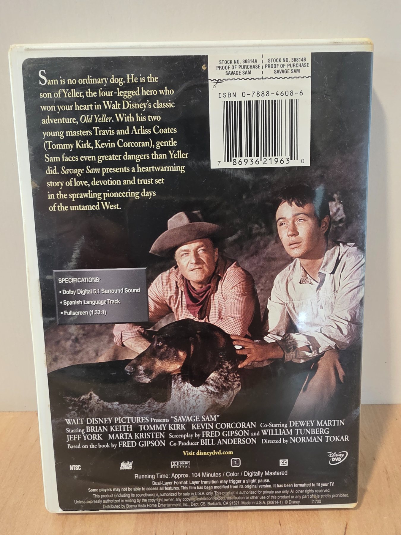 Walt Disney Savage Sam DVD Old Yeller Sequel Brian Keith Tommy Kirk - Image 2