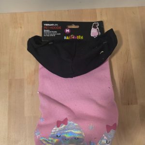 Vibrant Life Halloween Boo Ghost Pet Hoodie Pink Medium 17 in