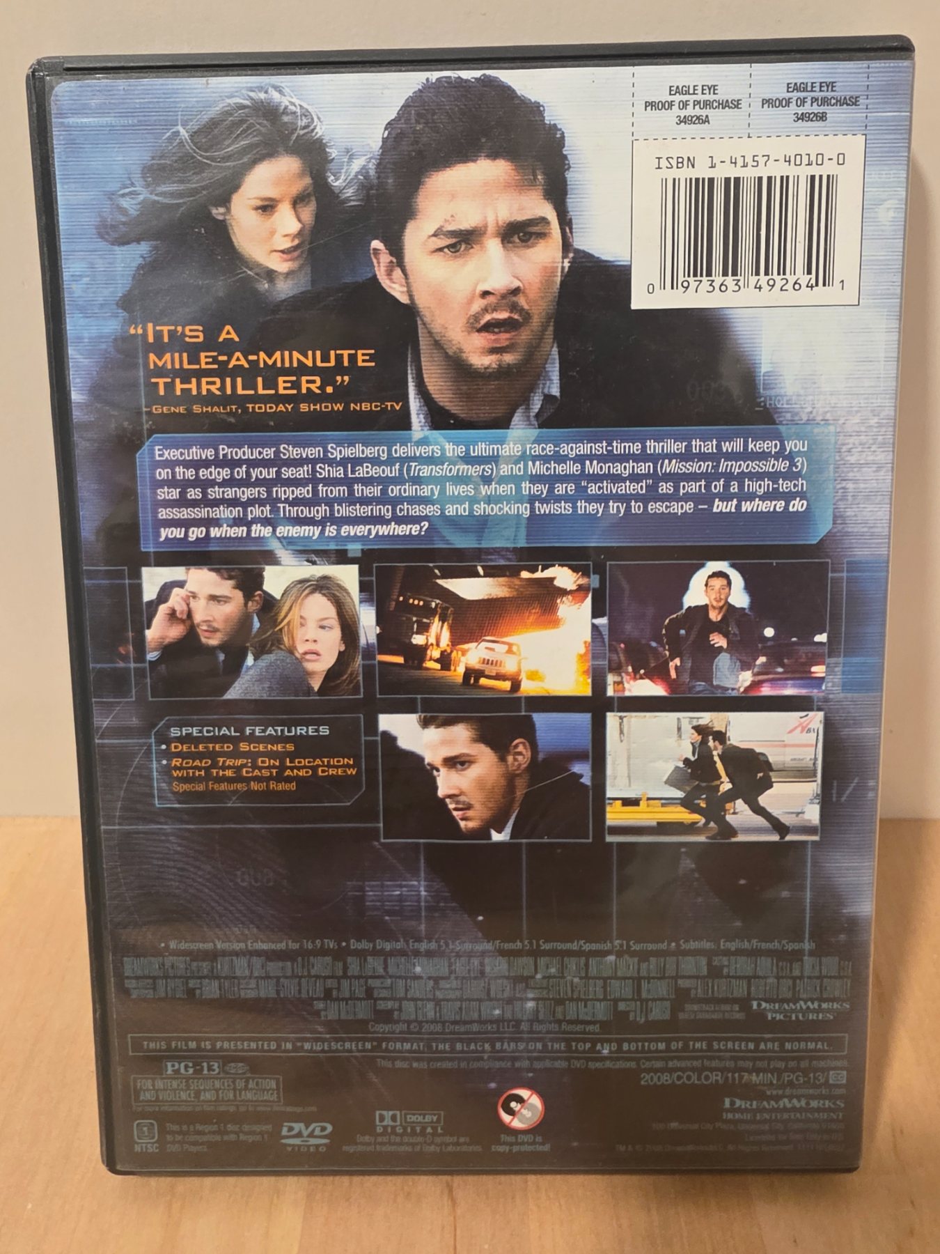 Eagle Eye DVD 2008 Shia LaBeouf Michelle Monaghan Widescreen - Image 2