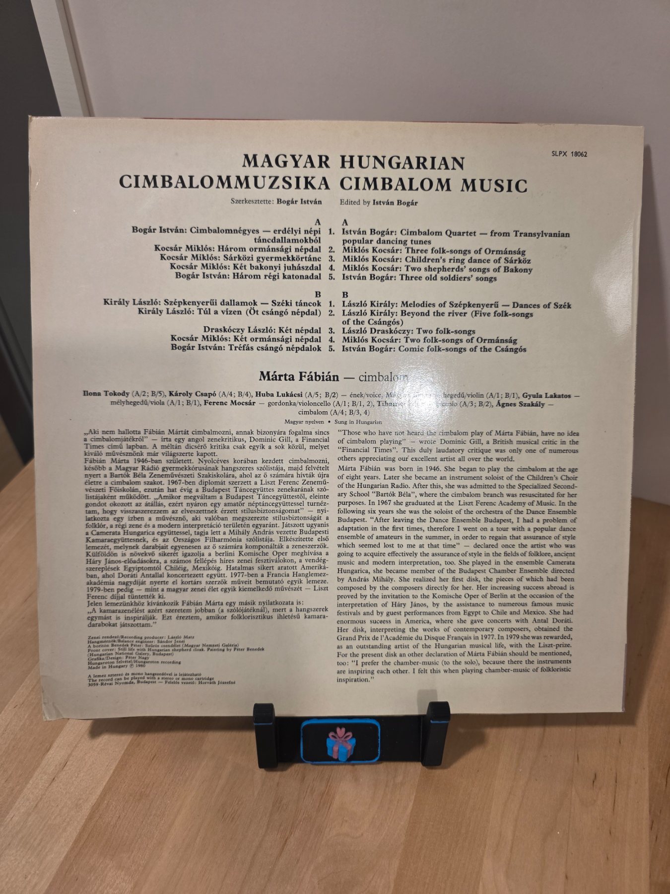 Márta Fábián Chamber Ensemble Hungarian Cimbalom Music LP Hungaroton - Image 2