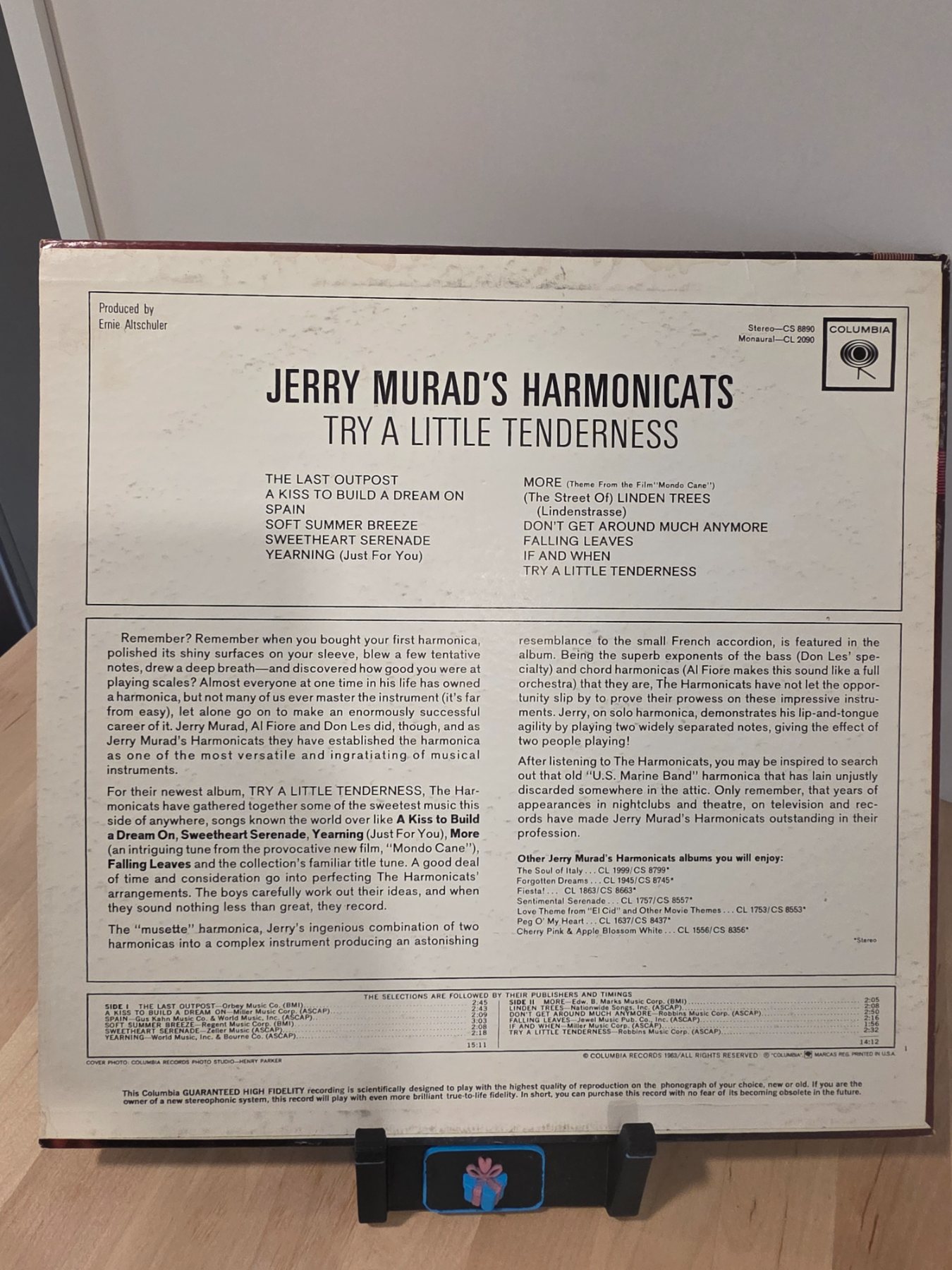 Jerry Murad's Harmonicats Try a Little Tenderness 1963 Mono LP CL 2090 - Image 2