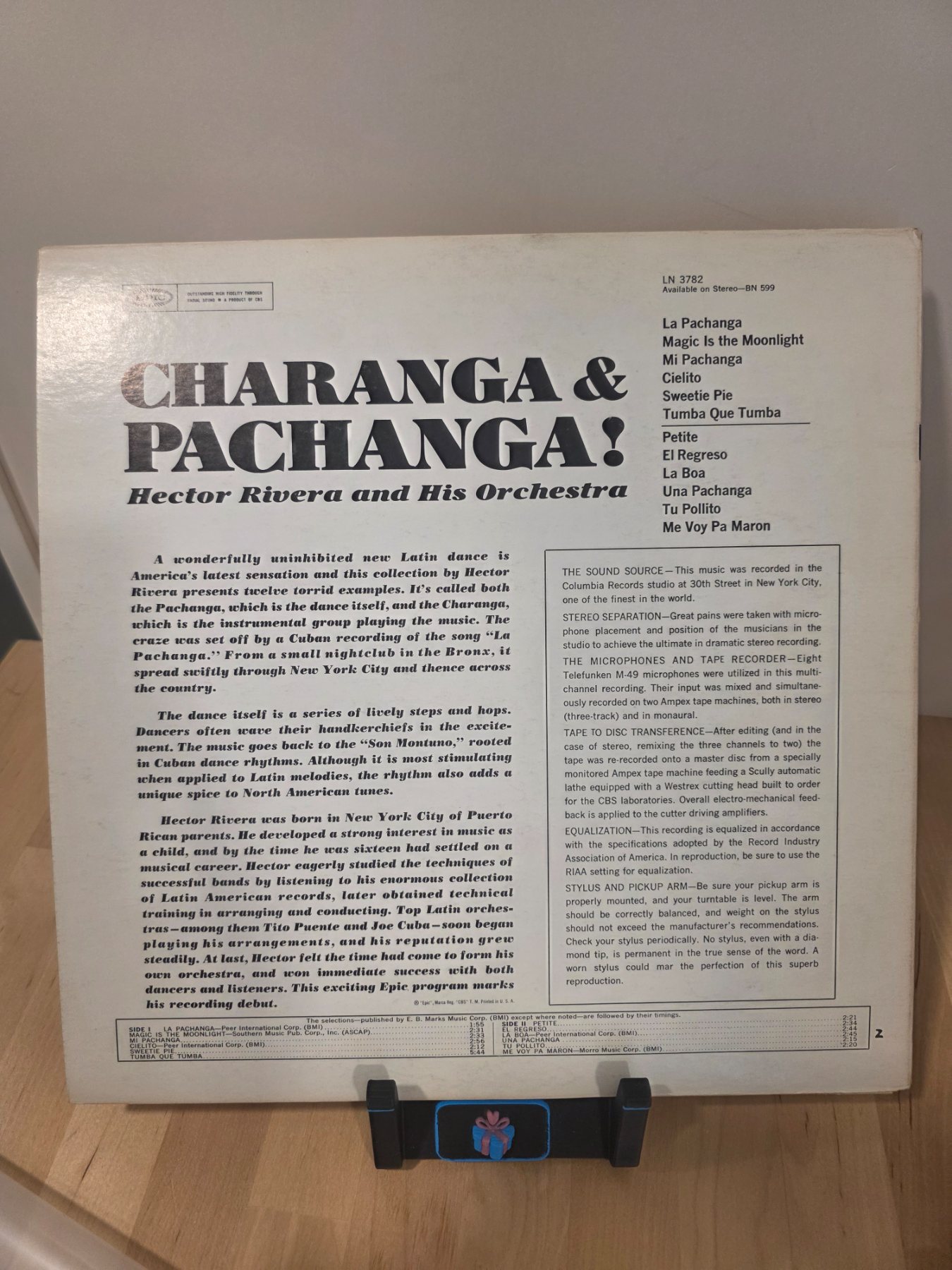 Hector Rivera Charanga & Pachanga LP Epic LN 3782 Latin Vinyl Record - Image 2