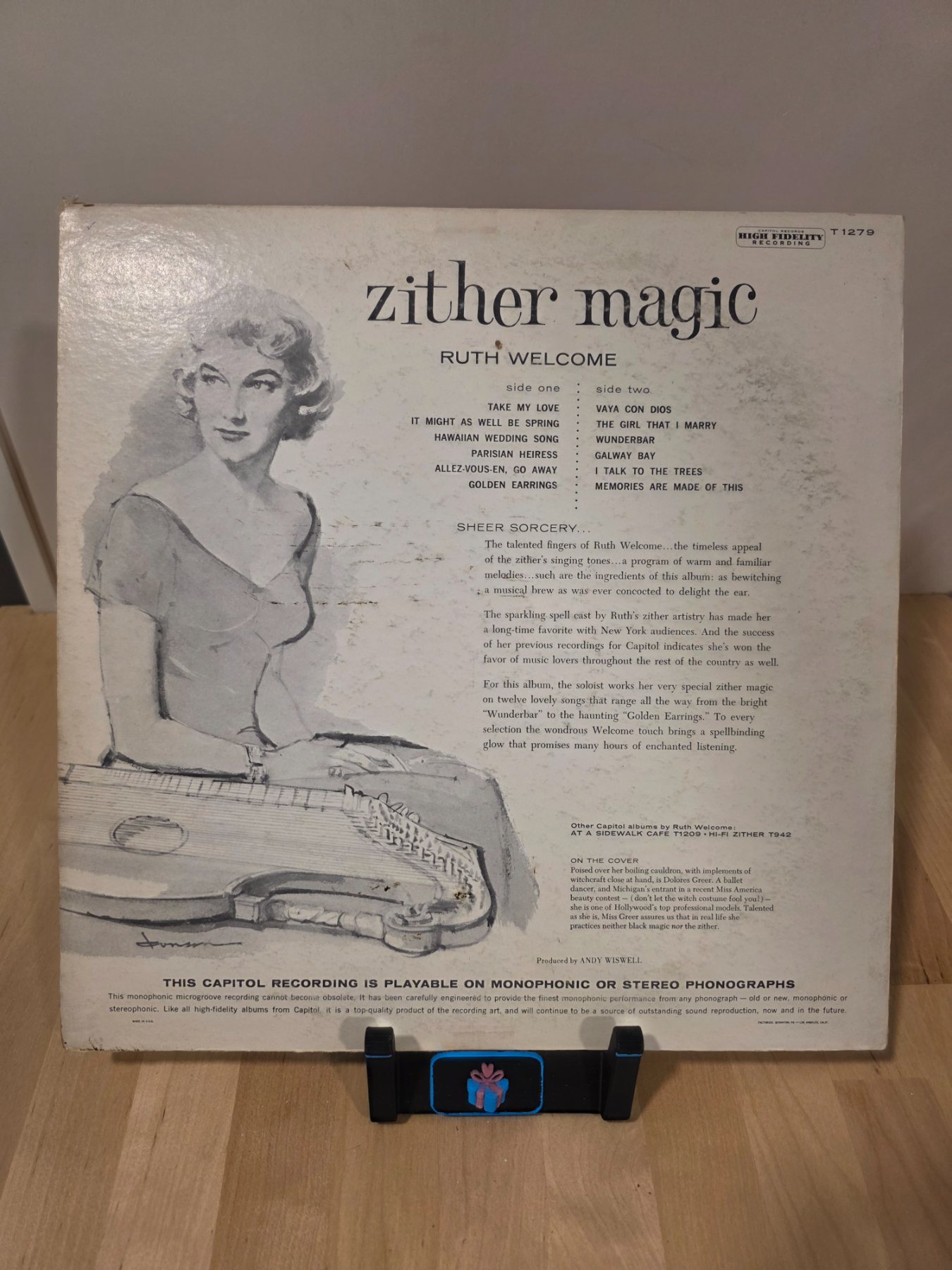 Ruth Welcome Zither Magic LP Capitol T-1279 Mono Halloween Witch Cover - Image 2