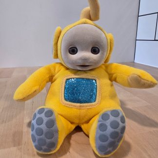 Vintage 1998 Eden Teletubbies Laa-Laa Yellow Plush 8in Blue Tummy