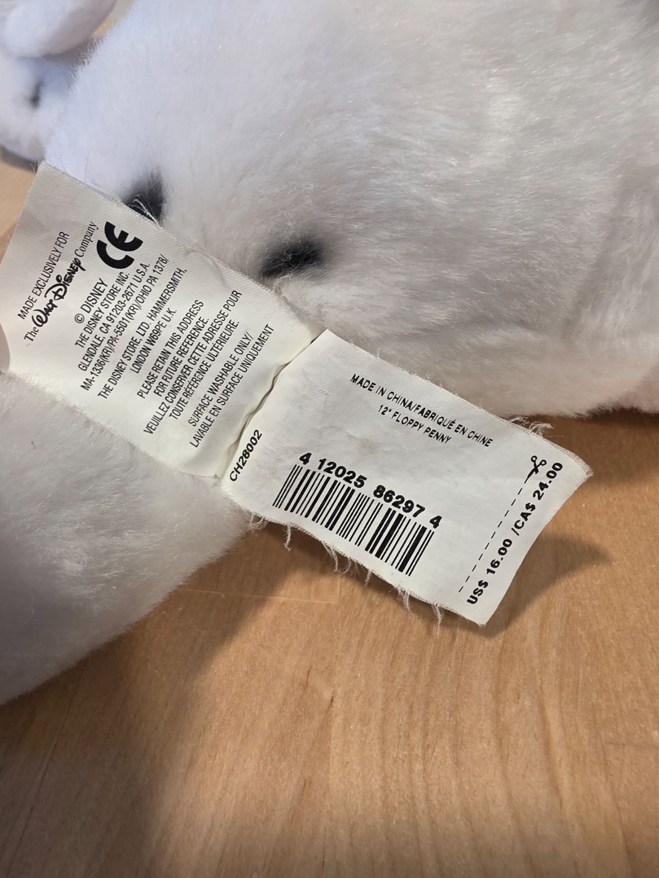 Disney Store 101 Dalmatians Penny 12" Floppy Plush Pink Collar - Image 5