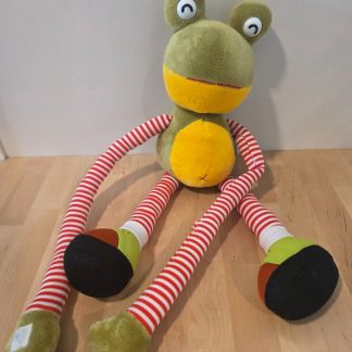 Alexon Group Plush Frog Adjustable Limbs Red White Stripes 20 in