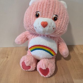 Care Bears Cheer Bear Pink Rainbow Belly Plush Stuffed Animal