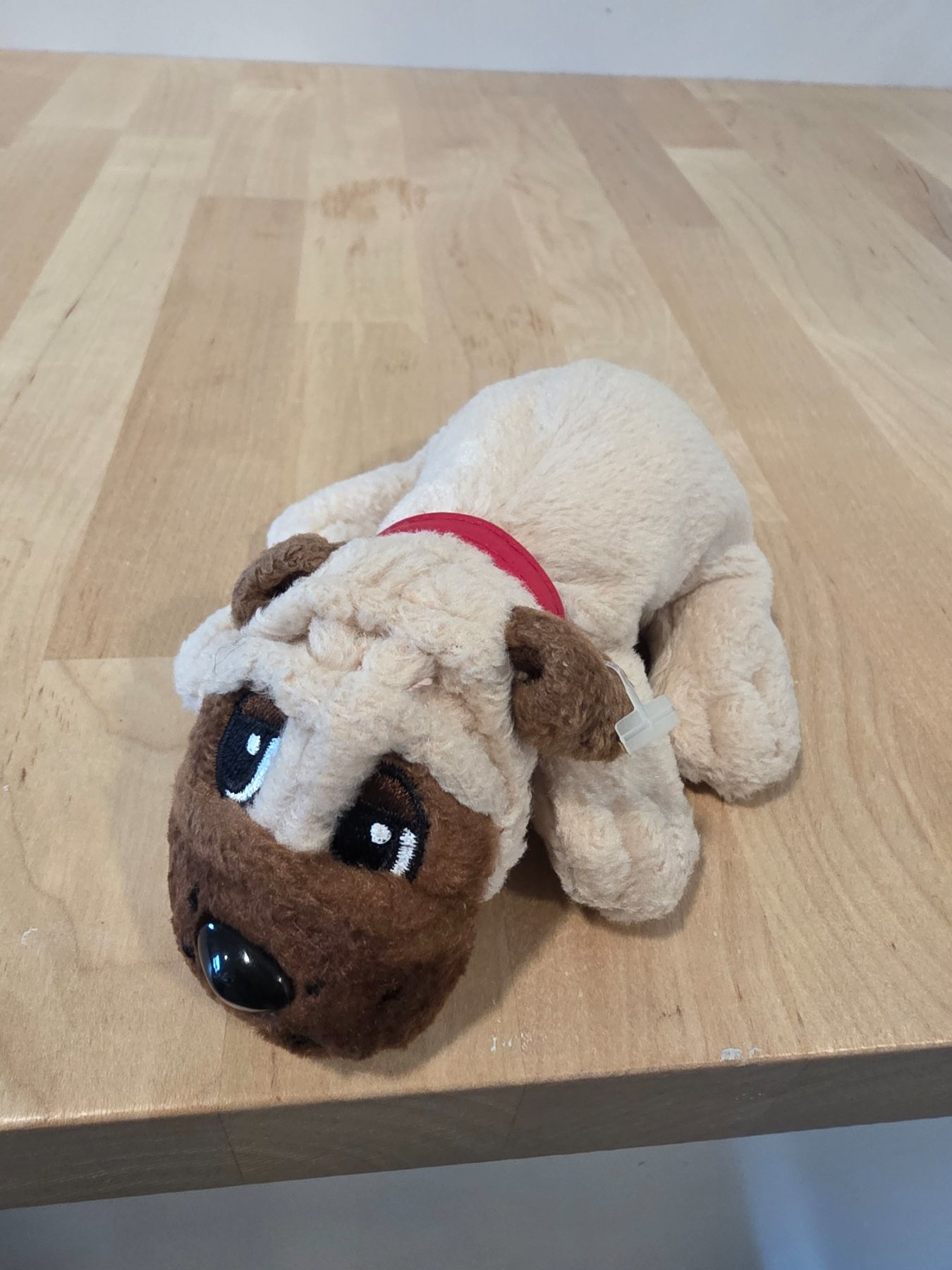 2004 Mattel Pound Puppies Bulldog Dog 6in Plush Red Collar