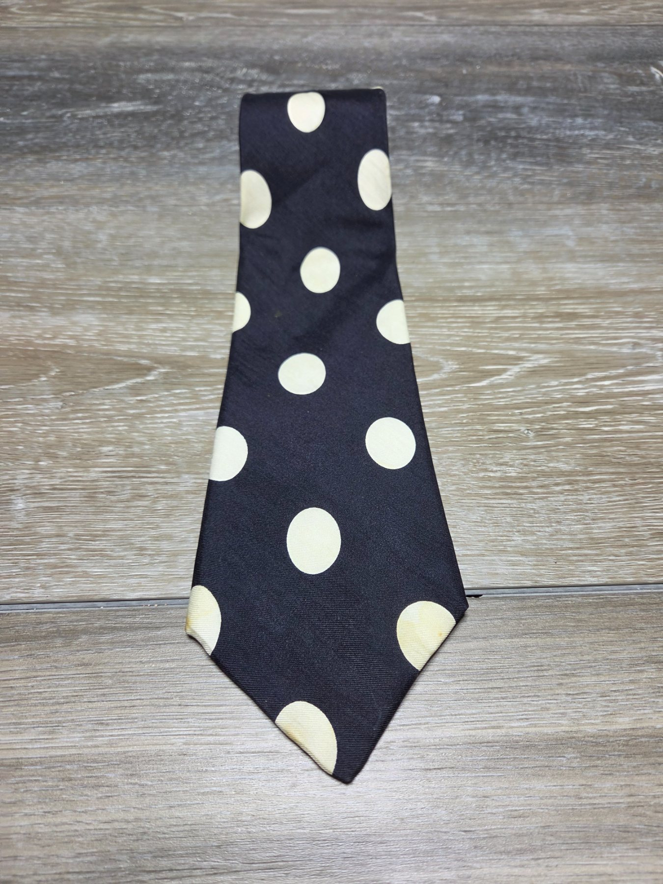 Vintage GAP Black Cream Polka Dot Men's Neck Tie