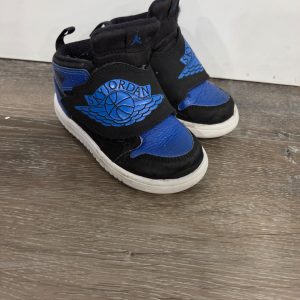 Nike Sky Jordan 1 Toddler 8C Black Hyper Royal Blue Sneakers BQ7196-004