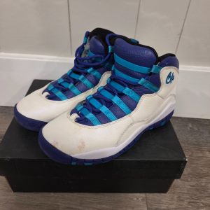 Nike Air Jordan 10 Retro Charlotte Hornets White Blue High Top Sneakers