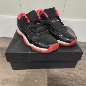 Air Jordan 11 Retro Low Bred Youth Size 4Y Black Red 528896-012